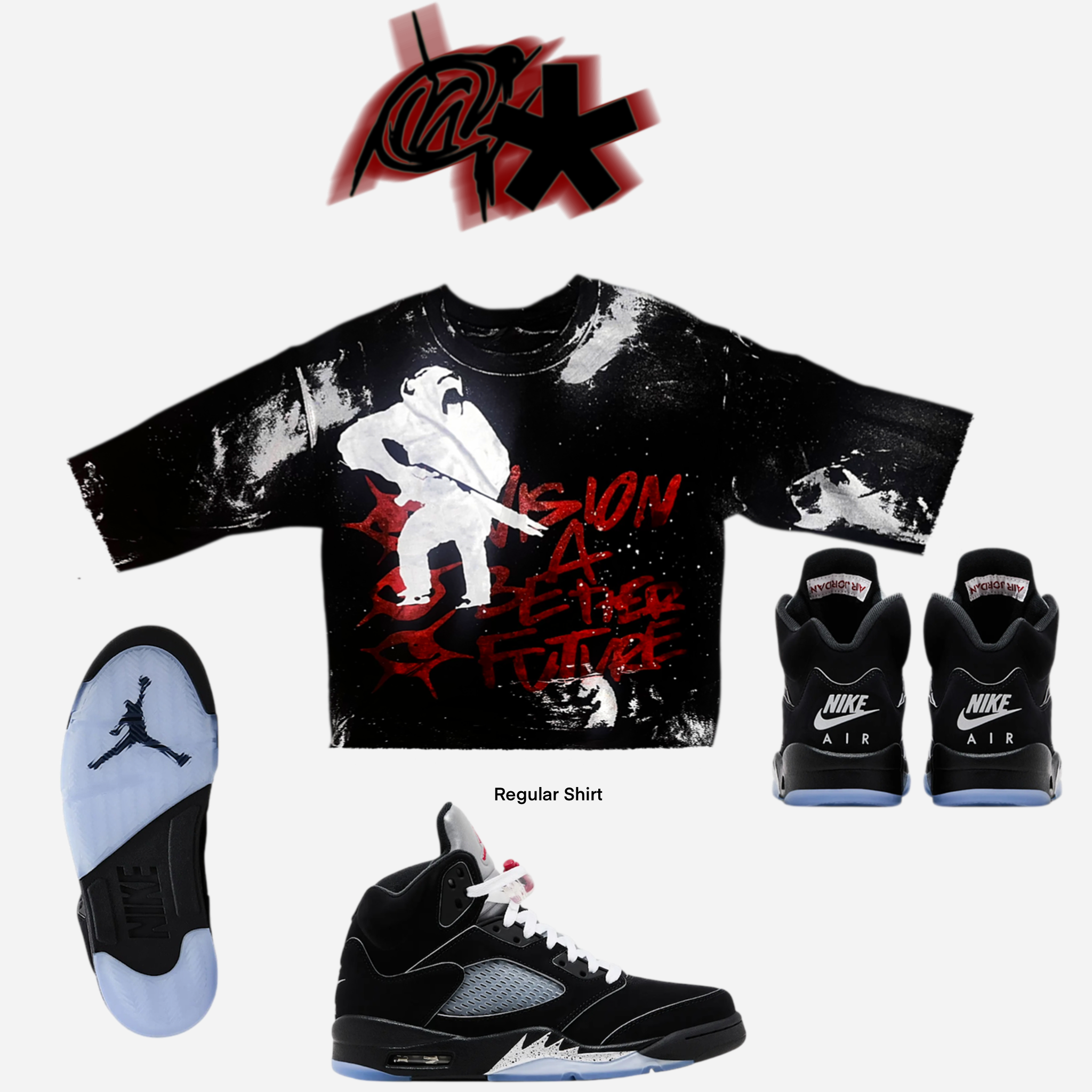 Metallic 5s Graffiti Shirt